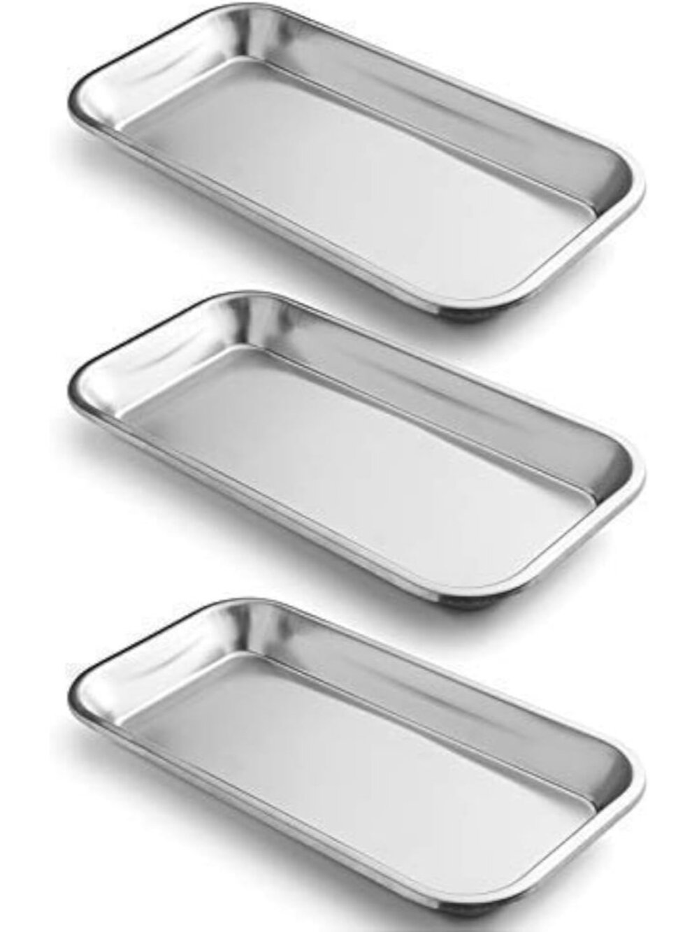 3 Pack Surgical Tray, Stainless Steel Tray for Lab Instrument Supplies, Tattoo T